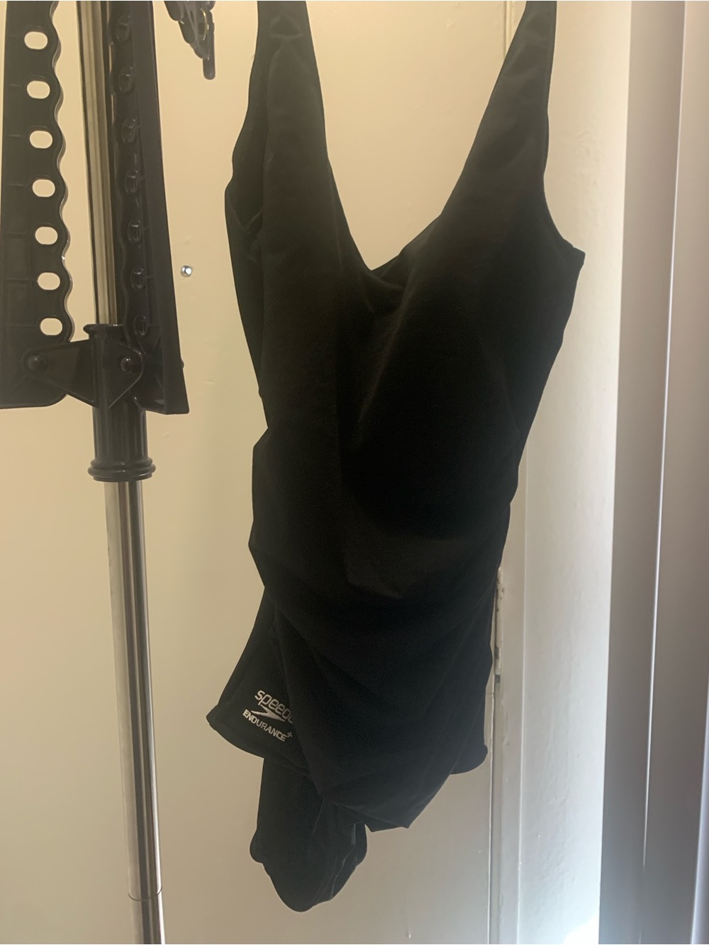 Speedo Black One-Piece with White Logo